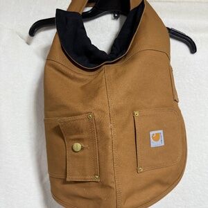 Carhartt Dog Chore Hiking Coat Vest Medium Brown Canvas Duck Insulated Pockets